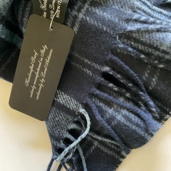 ITALIAN WOOLLEN TREASURES Men's Italian Lambswool Scarf NWT - Picture 2 of 6